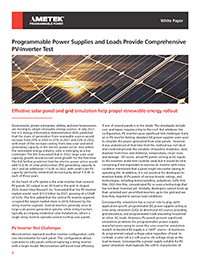 Programmable Power Supplies and Loads Provide Comprehensive PV-Inverter Test