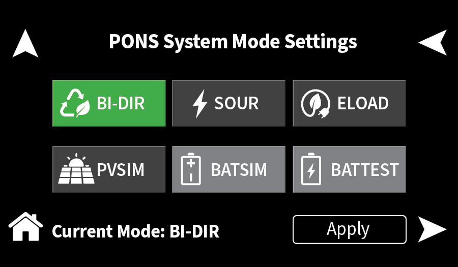 Mi-BEAM PONS System Mode Settings