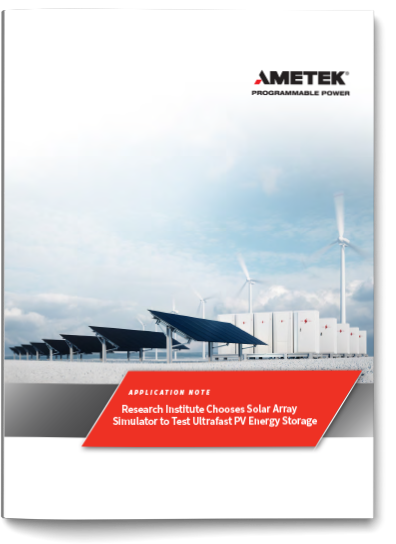 Research Institute SAS PV Energy Storage Application Note
