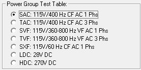 power group test table