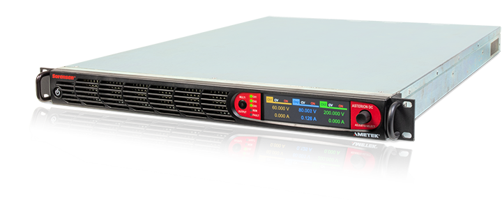 Sorensen Asterion power supply with multiple outputs for versatile testing applications.