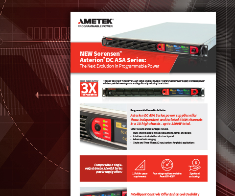 AMETEK Programmable Power Reveals the New Sorensen™ Asterion® DC ASA Series 
